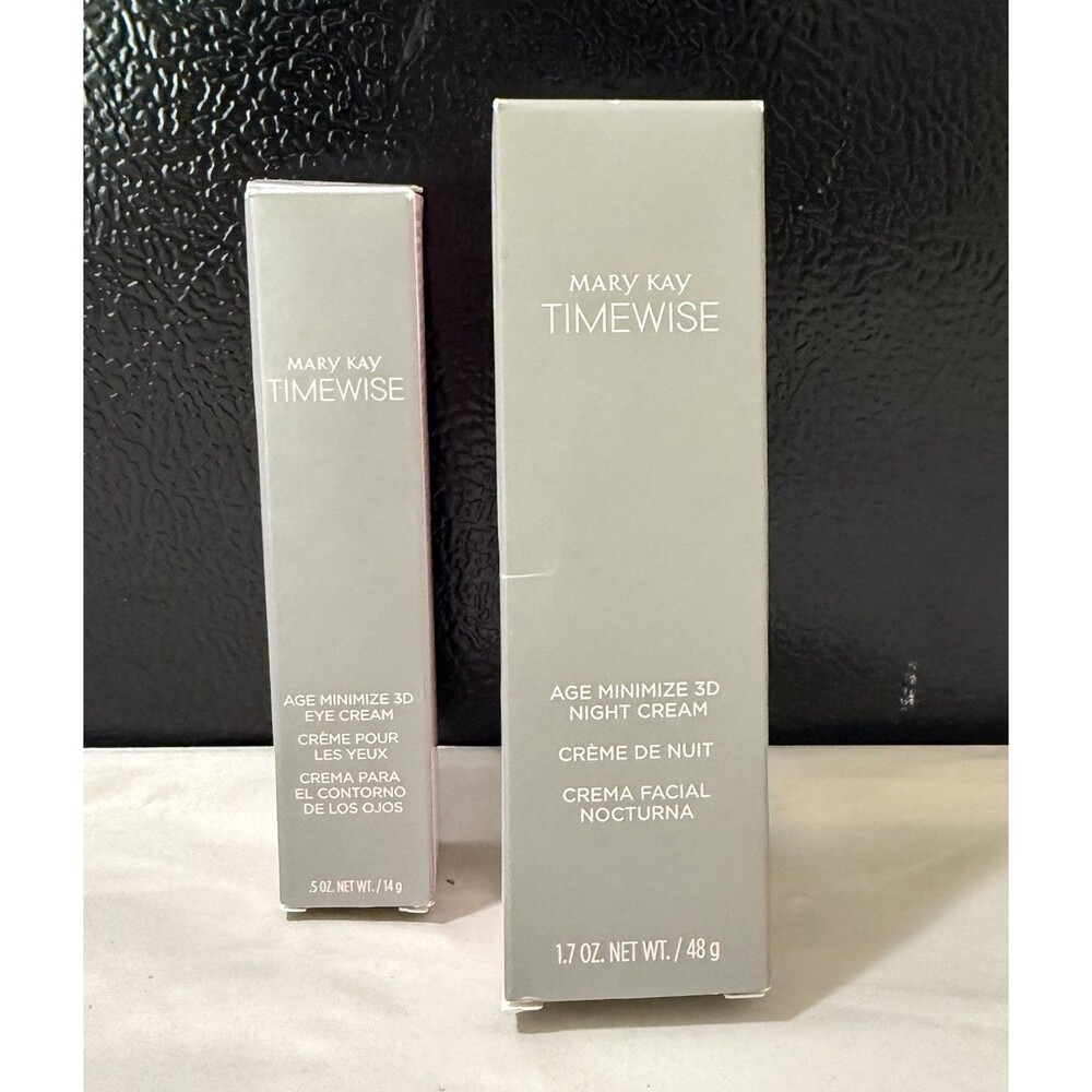 Mary Kay Timewise Age Minimize 3D Night Cream - 1.7oz Eye Cream .5 Bundle